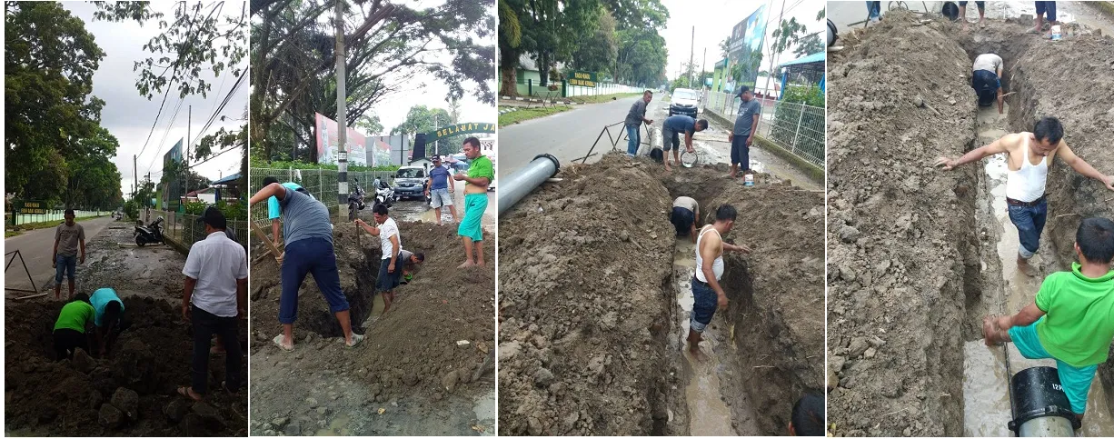 Gangguan Pelayanan Akibat Pipa PVC Dia. 300mm Pecah Di Jalan Argasari Rindam 1 BB